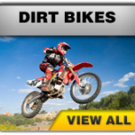 A graphic that shows a man riding a dirt bike